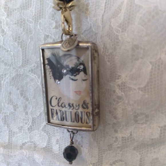 Jewel Kade Necklace with Charm/Pendant "Classy and Fabulous/ 5" - Picture 2 of 9